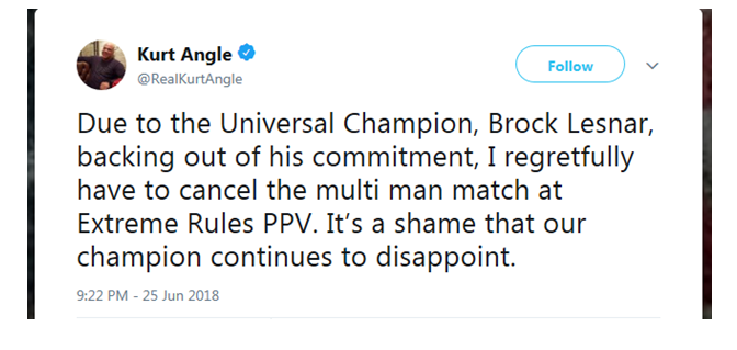 Kurt Angle Tweet